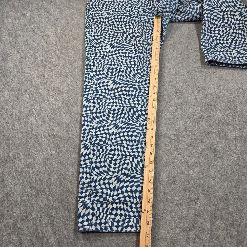 Levis 501 Original Fit Jeans 31x29 Blue White Warped Checkerboard Print